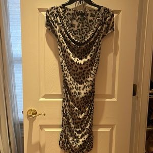 INC Grey leopard dress. Size medium